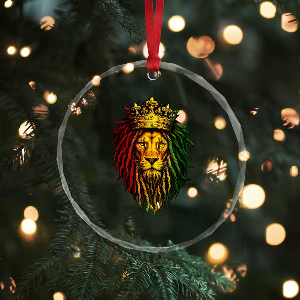 Rasta Reggae Lion Crystal Glass Ornament Jamaican Pride Lion of Judah Gift for Rastafari - Wonder Print Shop