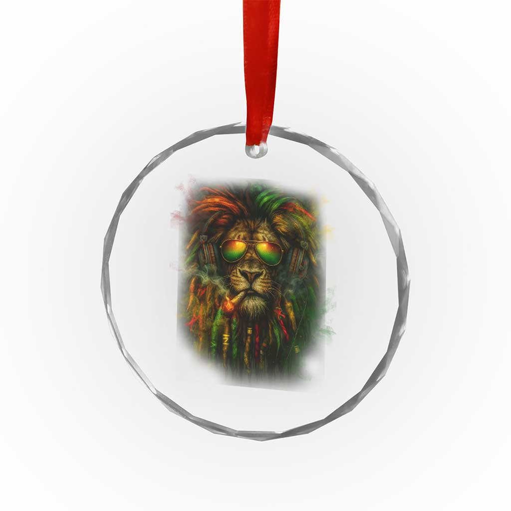 Rasta Reggae Lion Smoking Weed Crystal Glass Ornament Jamaican Reggae Music and Weed Lovers - Wonder Print Shop