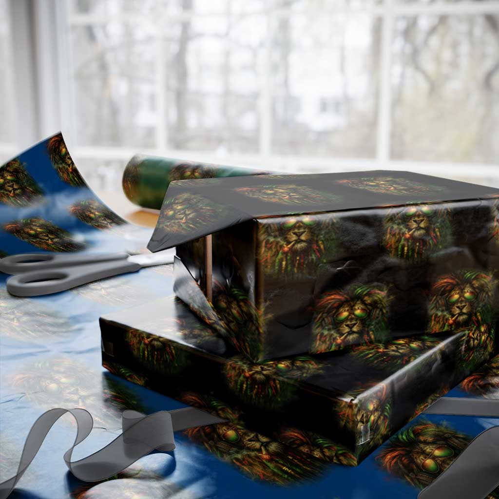 Rasta Reggae Lion Smoking Weed Wrapping Paper Roll Jamaican Reggae Music and Weed Lovers - Wonder Print Shop