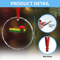 Rasta Reggae Shaka Hand Crystal Glass Ornament Retro Vintage Jamaica Flag Rasta Hawaii Shaka Sign - Wonder Print Shop