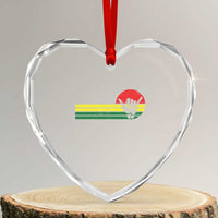Rasta Reggae Shaka Hand Heart Crystal Glass Ornament Retro Vintage Jamaica Flag Rasta Hawaii Shaka Sign - Wonder Print Shop