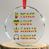 Rasta Weed Crystal Glass Ornament Peace Love Ganja Marijuana Cannabis Reggae Music - Wonder Print Shop