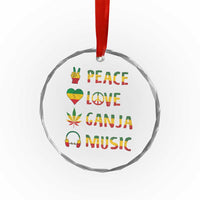 Rasta Weed Crystal Glass Ornament Peace Love Ganja Marijuana Cannabis Reggae Music - Wonder Print Shop