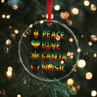 Rasta Weed Crystal Glass Ornament Peace Love Ganja Marijuana Cannabis Reggae Music - Wonder Print Shop