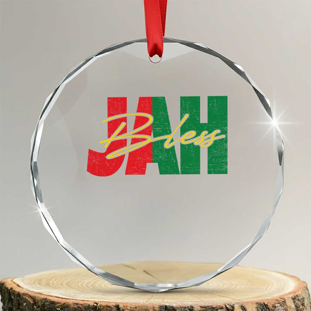 Rastafarian Jah Bless Crystal Glass Ornament Retro Reggae Rastafari Jamaica Rasta - Wonder Print Shop
