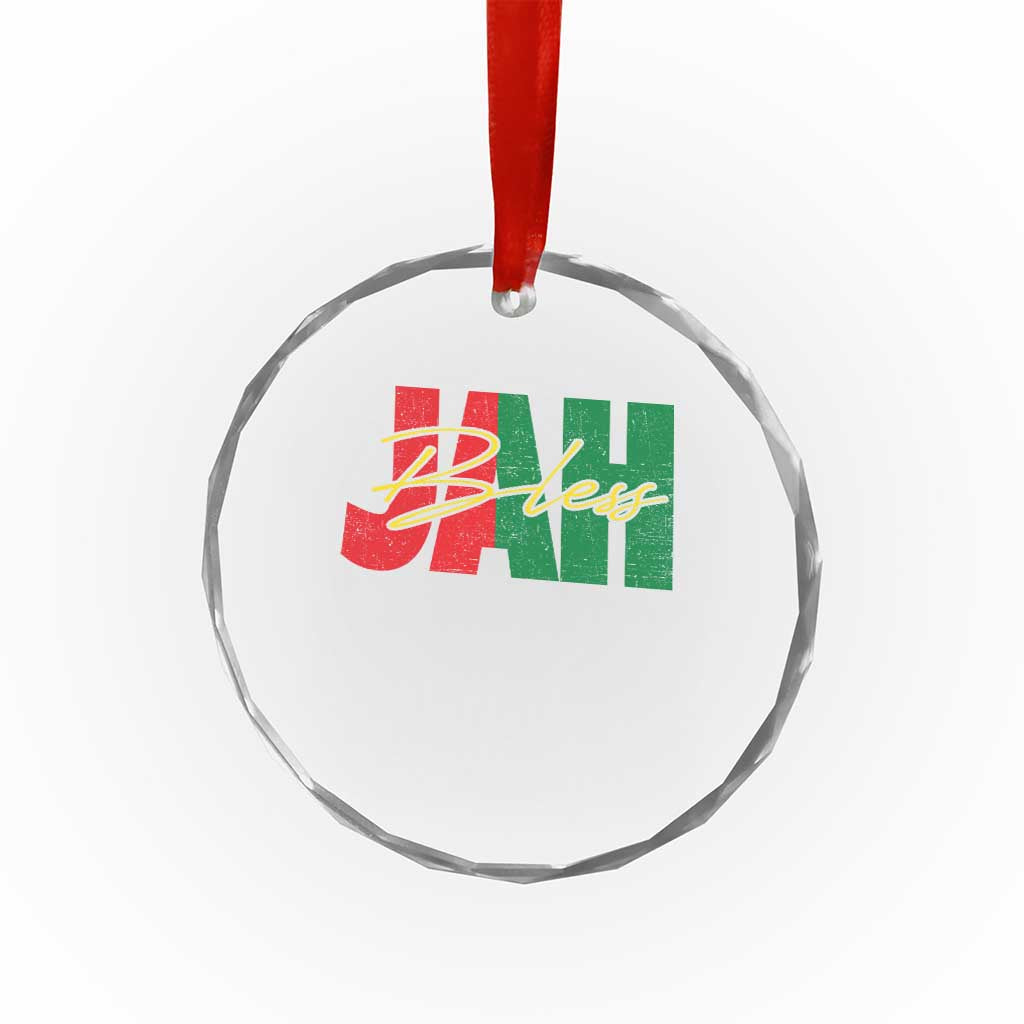 Rastafarian Jah Bless Crystal Glass Ornament Retro Reggae Rastafari Jamaica Rasta - Wonder Print Shop