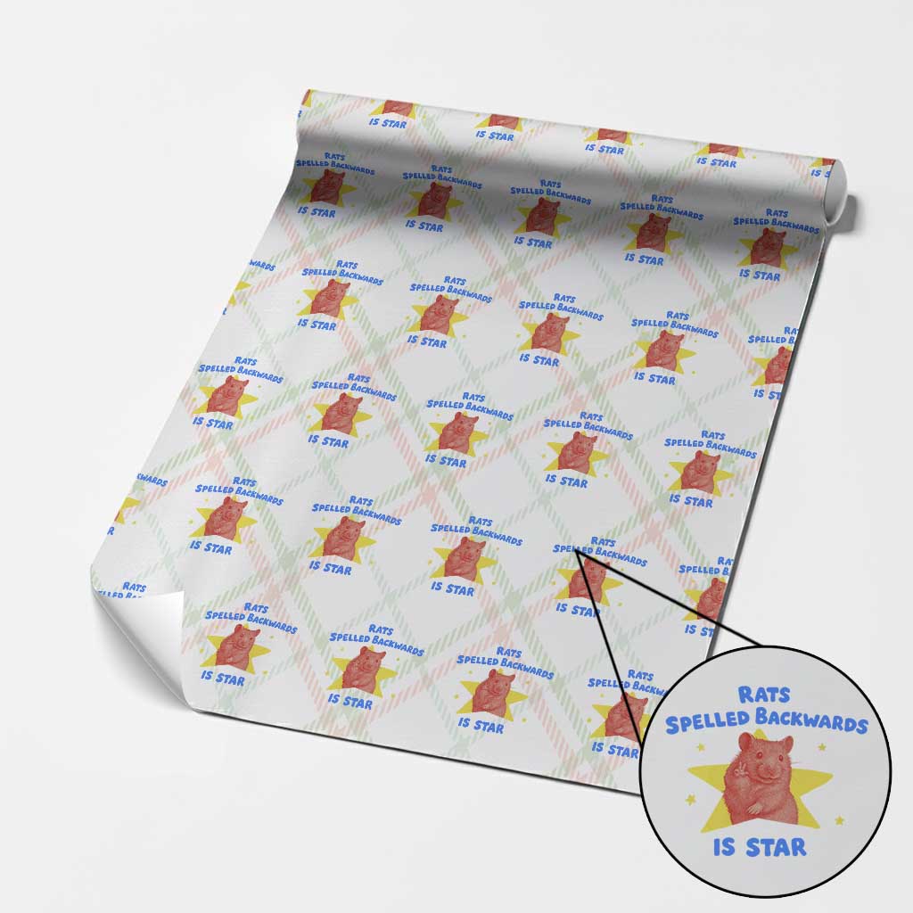 Rats Spelled Backwards Is Star Wrapping Paper Roll Sarcastic Rat Meme - Wonder Print Shop