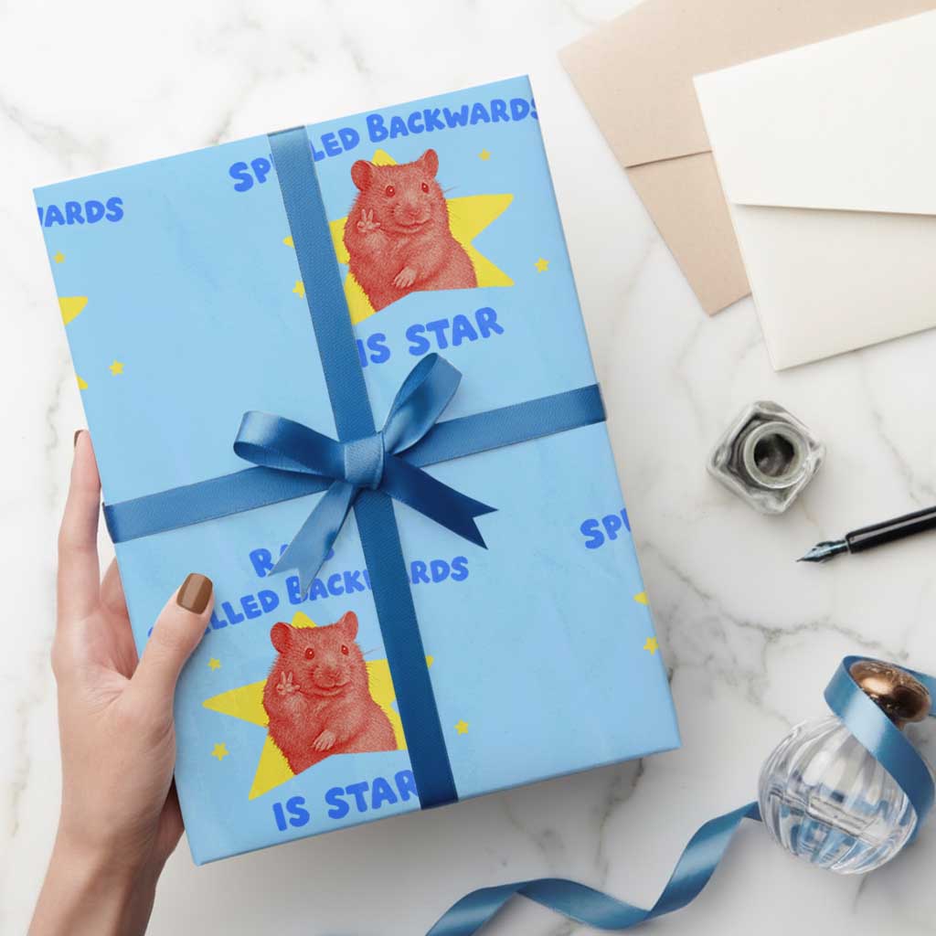 Rats Spelled Backwards Is Star Wrapping Paper Roll Sarcastic Rat Meme - Wonder Print Shop
