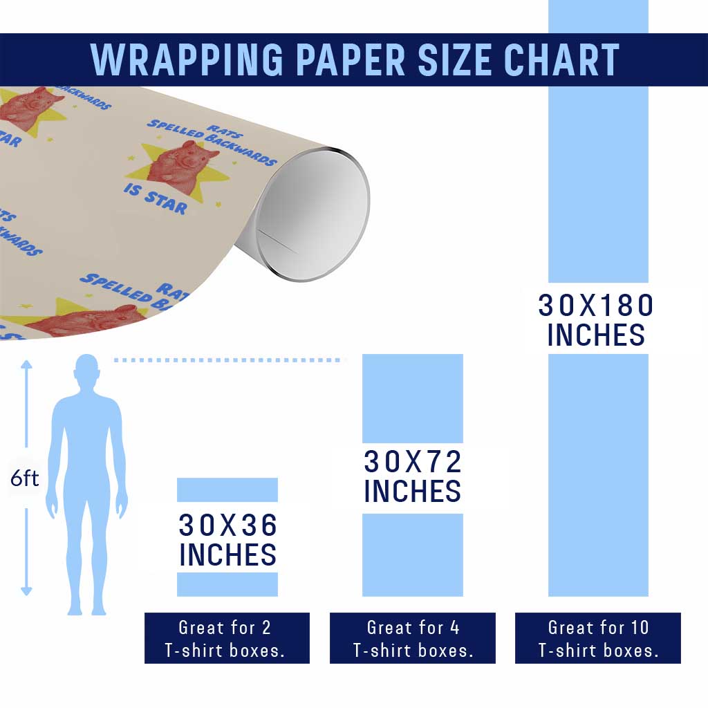 Rats Spelled Backwards Is Star Wrapping Paper Roll Sarcastic Rat Meme - Wonder Print Shop