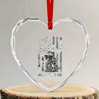 Rattlesnake Surveillance Camera US Flag Camo Graphic Heart Crystal Glass Ornament Dont Flock Me
