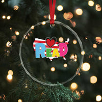 Read Lover America Map Crystal Glass Ornament National Reading Month Bookish Book Lovers - Wonder Print Shop