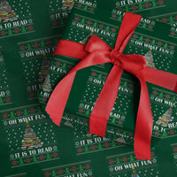 Reading Christmas Wrapping Paper Roll Oh What Fun It Is To Read Books Xmas Tree Funny Ugly Sweater