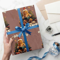 Reading Gingerbread Wrapping Paper Roll Read More Books Funny Christmas Teacher Student Book Lovers