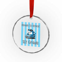 Ready To Attack 1st Grade Crystal Glass Ornament Funny Shark Driving Car Back To School