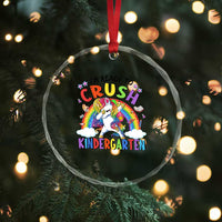 Ready to Crush Kindergarten Cute Girls Crystal Glass Ornament First Day Back to School
