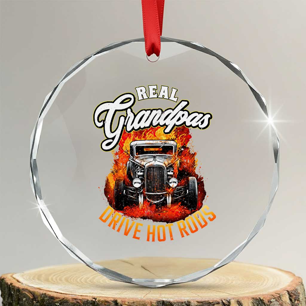Real Grandpas Drive Hotrods Crystal Glass Ornament Vintage 1932 Hotrod