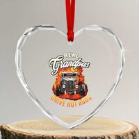 Real Grandpas Drive Hotrods Heart Crystal Glass Ornament Vintage 1932 Hotrod