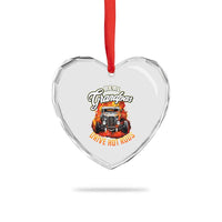 Real Grandpas Drive Hotrods Heart Crystal Glass Ornament Vintage 1932 Hotrod