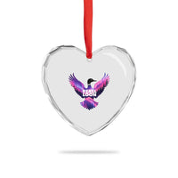 Rebel Loon Aurora Northern Lights Heart Crystal Glass Ornament Minnesota Night Sky Politcal Resistance