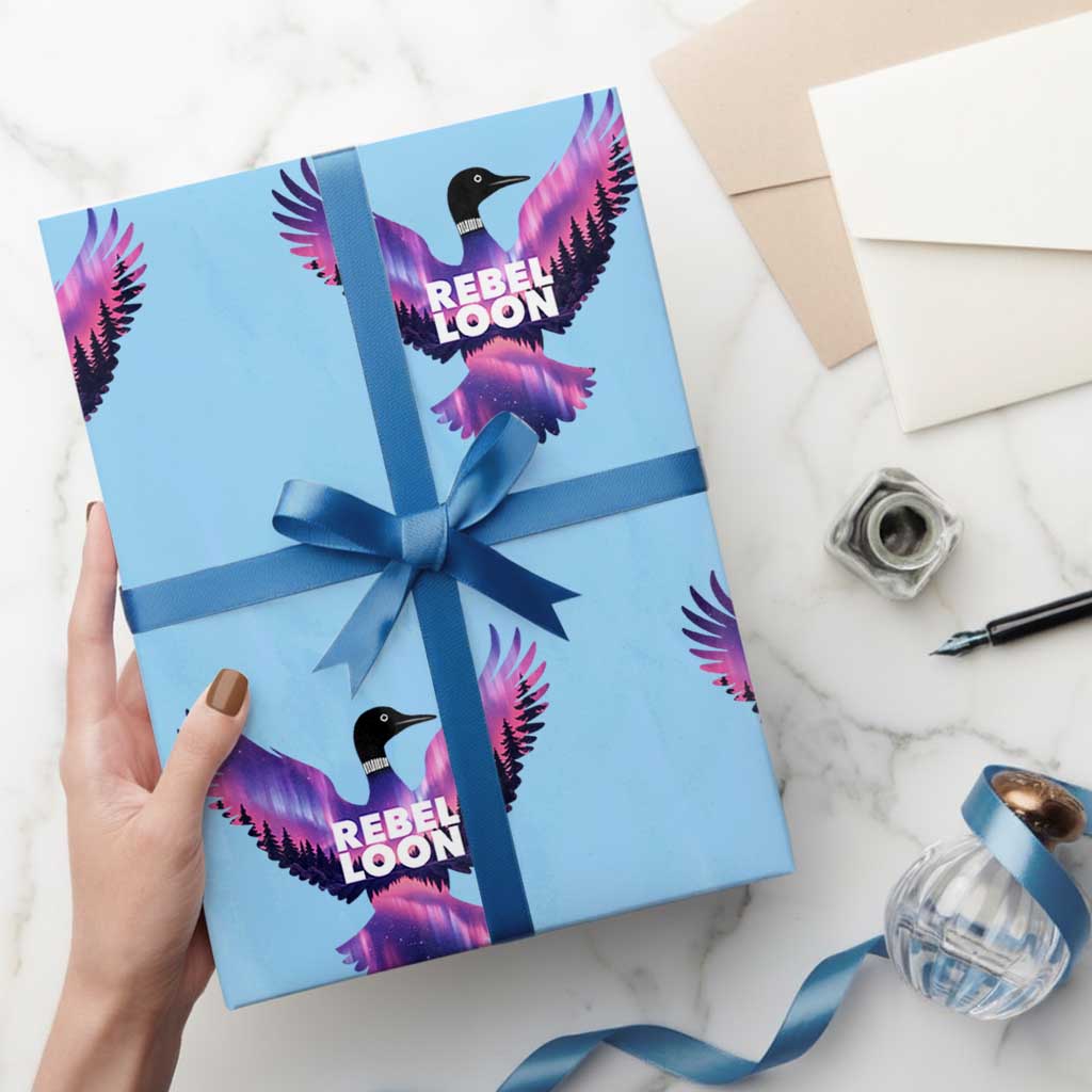 Rebel Loon Aurora Northern Lights Wrapping Paper Roll Minnesota Night Sky Politcal Resistance