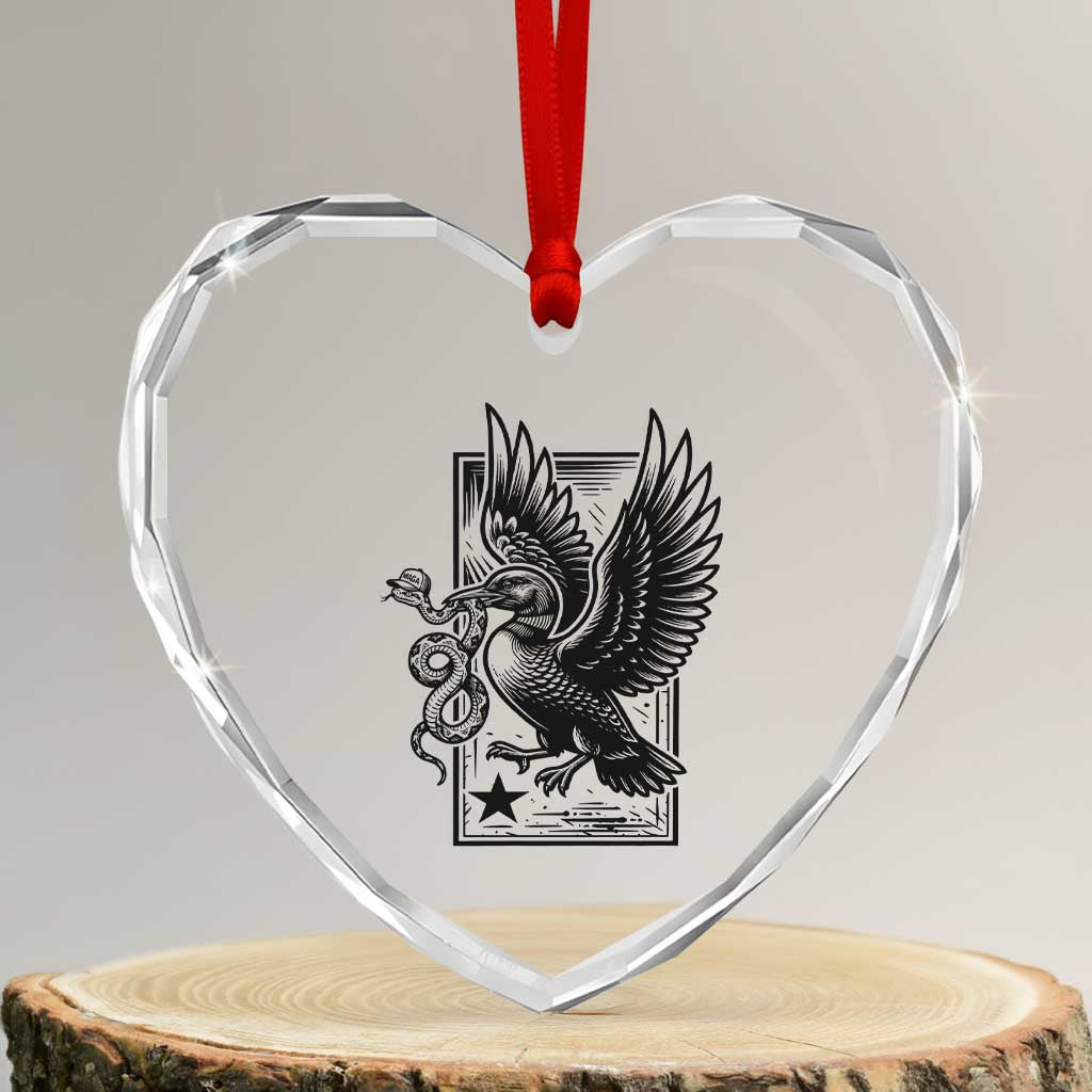 Rebel Loon Takes Down The Snake Heart Crystal Glass Ornament Support MN Anti Ice Movement