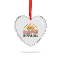 Recovery Sobriety Heart Crystal Glass Ornament Sober Life Believes Recovery is Possible Hippie Vintage Graphic