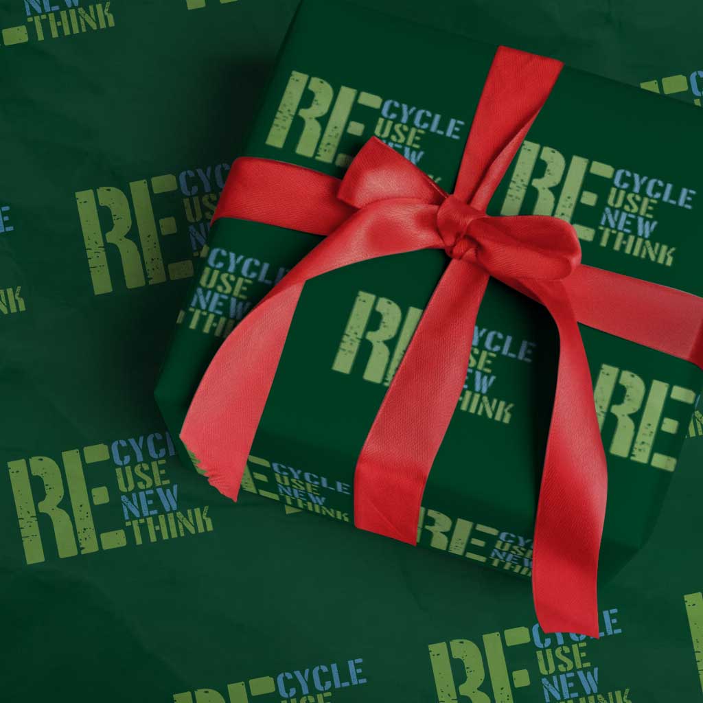 Recycle Reuse Renew Rethink Wrapping Paper Roll Earth Day