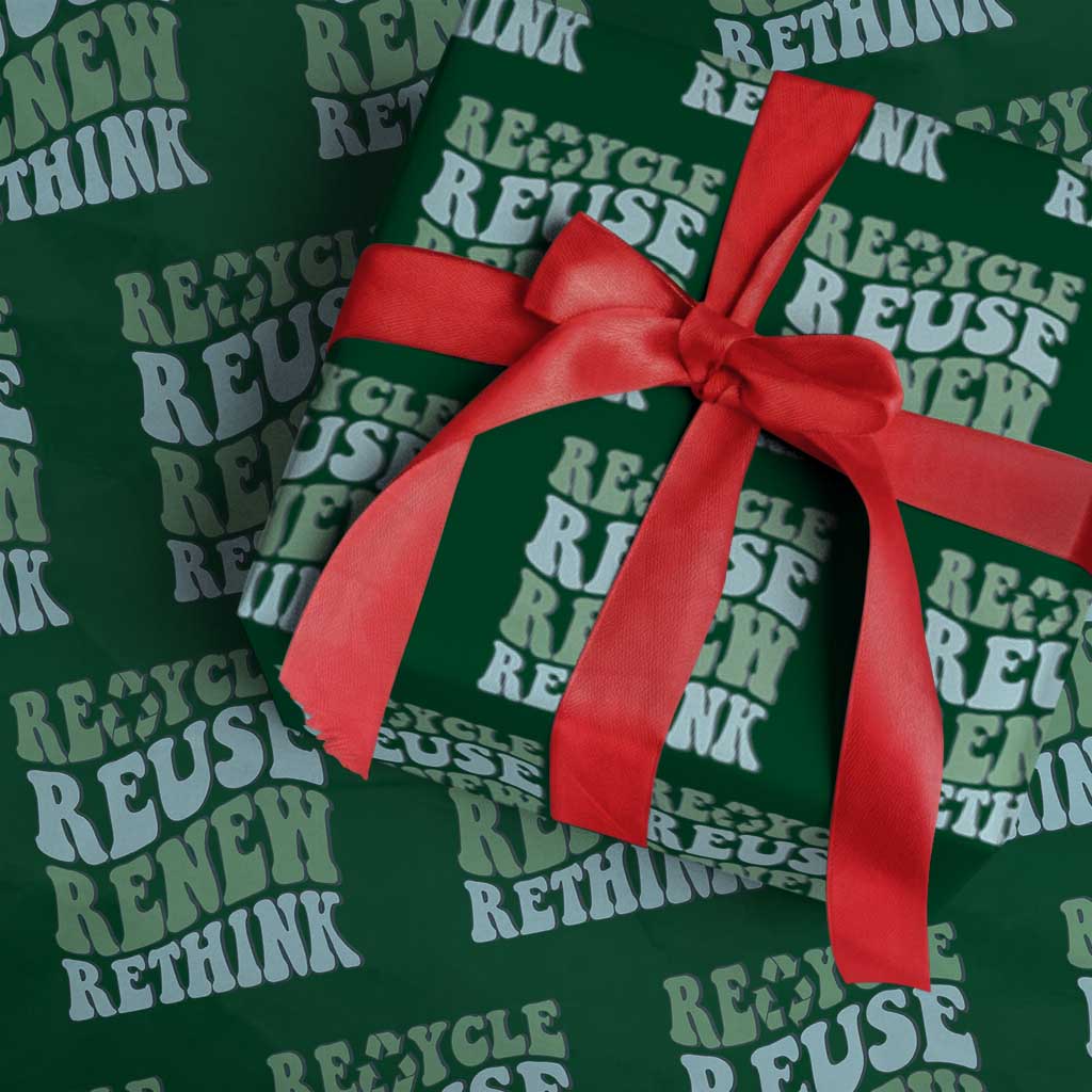 Recycle Reuse Renew Rethink Wrapping Paper Roll Eco Friendly Earth Day