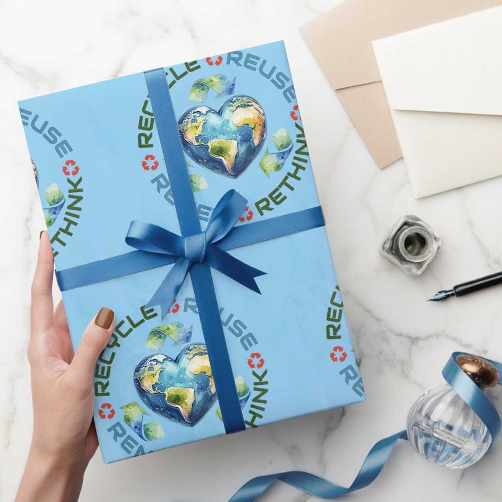 Recycle Reuse Renew Rethink Wrapping Paper Roll Zero Waste Life