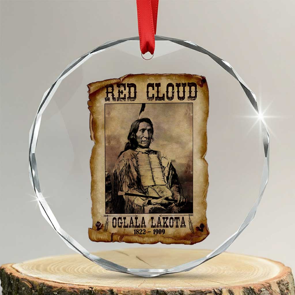 Red Cloud Crystal Glass Ornament Oglala Lakota Sioux Native American Chief Warrior History - Wonder Print Shop
