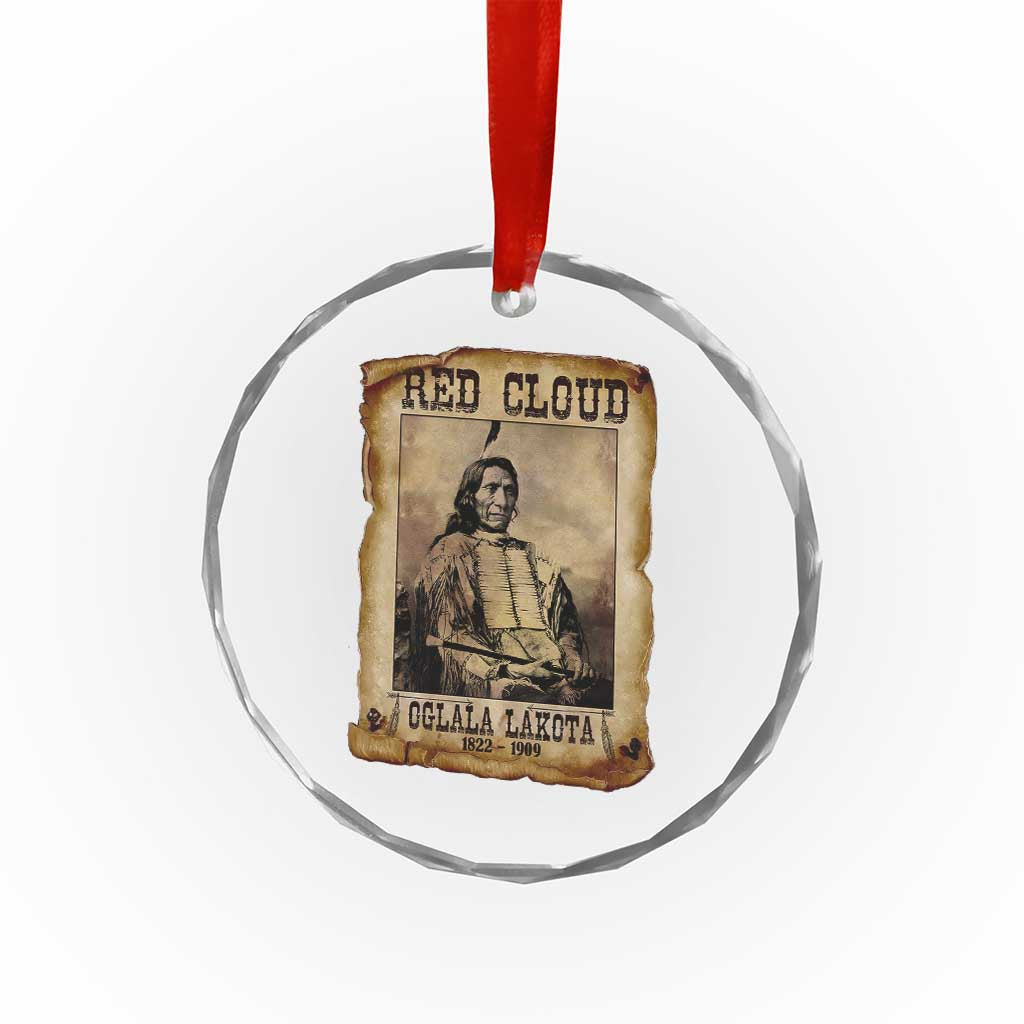 Red Cloud Crystal Glass Ornament Oglala Lakota Sioux Native American Chief Warrior History - Wonder Print Shop