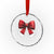 Red Coquette Bow Santa Retro Xmas Vibe Crystal Glass Ornament - Wonder Print Shop