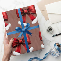 Red Coquette Bow Santa Retro Xmas Vibe Wrapping Paper Roll