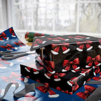 Red Coquette Bow Santa Retro Xmas Vibe Wrapping Paper Roll