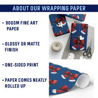 Red Coquette Bow Santa Retro Xmas Vibe Wrapping Paper Roll