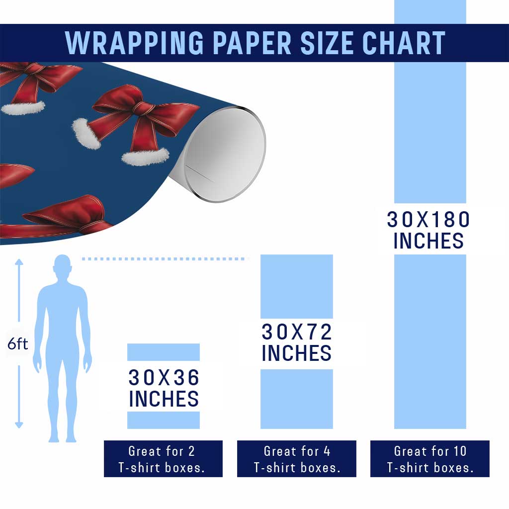 Red Coquette Bow Santa Retro Xmas Vibe Wrapping Paper Roll