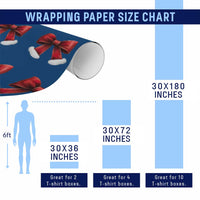 Red Coquette Bow Santa Retro Xmas Vibe Wrapping Paper Roll