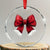 Red Coquette Bow Santa Xmas Vibe Crystal Glass Ornament - Wonder Print Shop