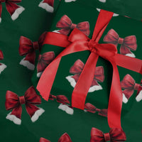 Red Coquette Bow Santa Xmas Vibe Wrapping Paper Roll