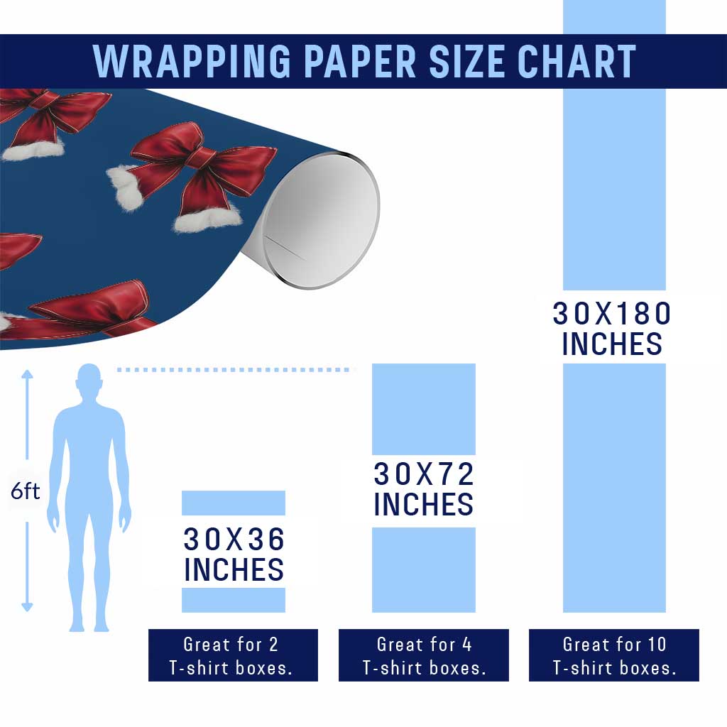 Red Coquette Bow Santa Xmas Vibe Wrapping Paper Roll