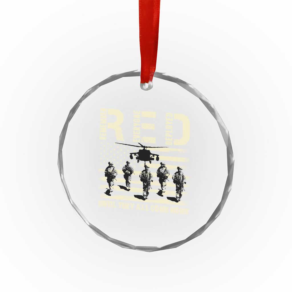 Red Friday Crystal Glass Ornament R.E.D Until They All Come Home Support American Troops US Flag TS02