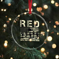Red Friday Crystal Glass Ornament R.E.D Until They All Come Home Support American Troops US Flag TS02