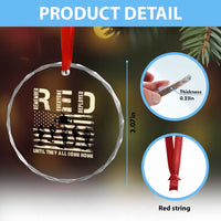 Red Friday Crystal Glass Ornament R.E.D Until They All Come Home Support American Troops US Flag TS02
