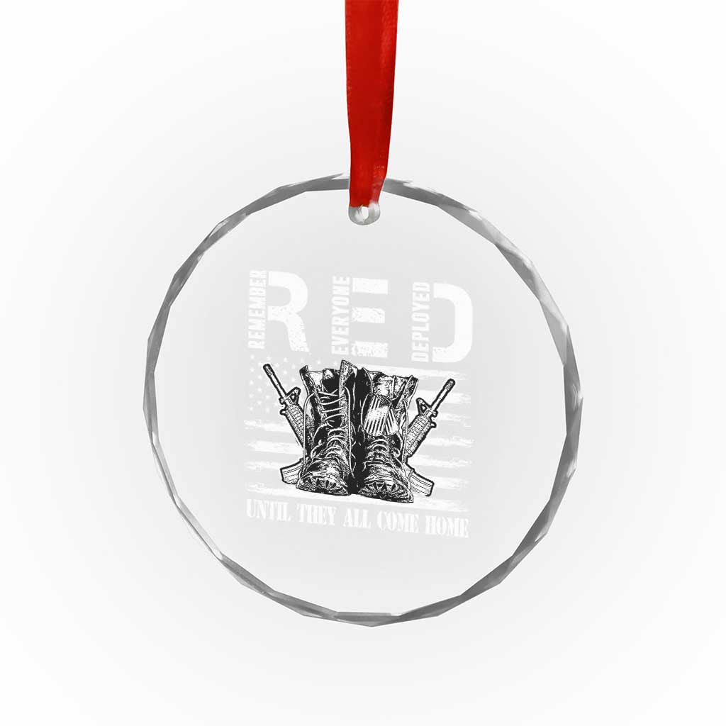 Red Friday Crystal Glass Ornament R.E.D Until They All Come Home Support Troops Military Combat Boots TS02