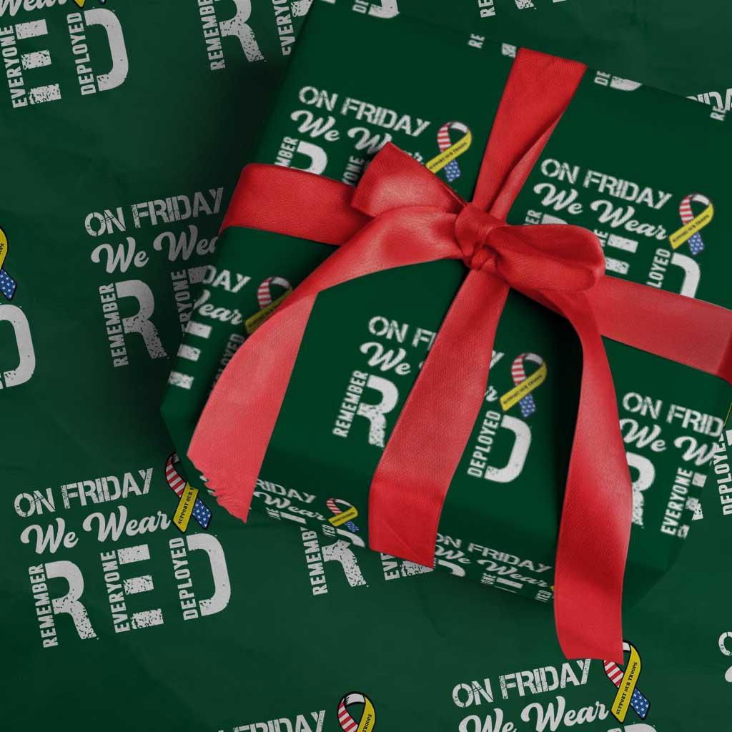Red Friday Wrapping Paper Roll R.E.D On Friday We Wear Red Support American Troops
