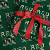 Red Friday Wrapping Paper Roll R.E.D Until They All Come Home Support American Troops US Flag