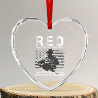 RED Friday Heart Crystal Glass Ornament I Wear Red For Everyone To See I Stand For Those Who Keep Us Free Military - Wonder Print Shop