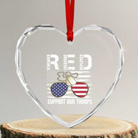 Red Friday Heart Crystal Glass Ornament R.E.D Remember Everyone Deployed American Flag Glasses Dog Tag - Wonder Print Shop