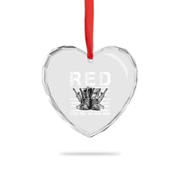 Red Friday Heart Crystal Glass Ornament R.E.D Until They All Come Home Support Troops Military Combat Boots - Wonder Print Shop