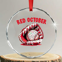 Red October Crystal Glass Ornament Baseball Drip Ice Cream Sprinkles Baseball Glove - Wonder Print Shop